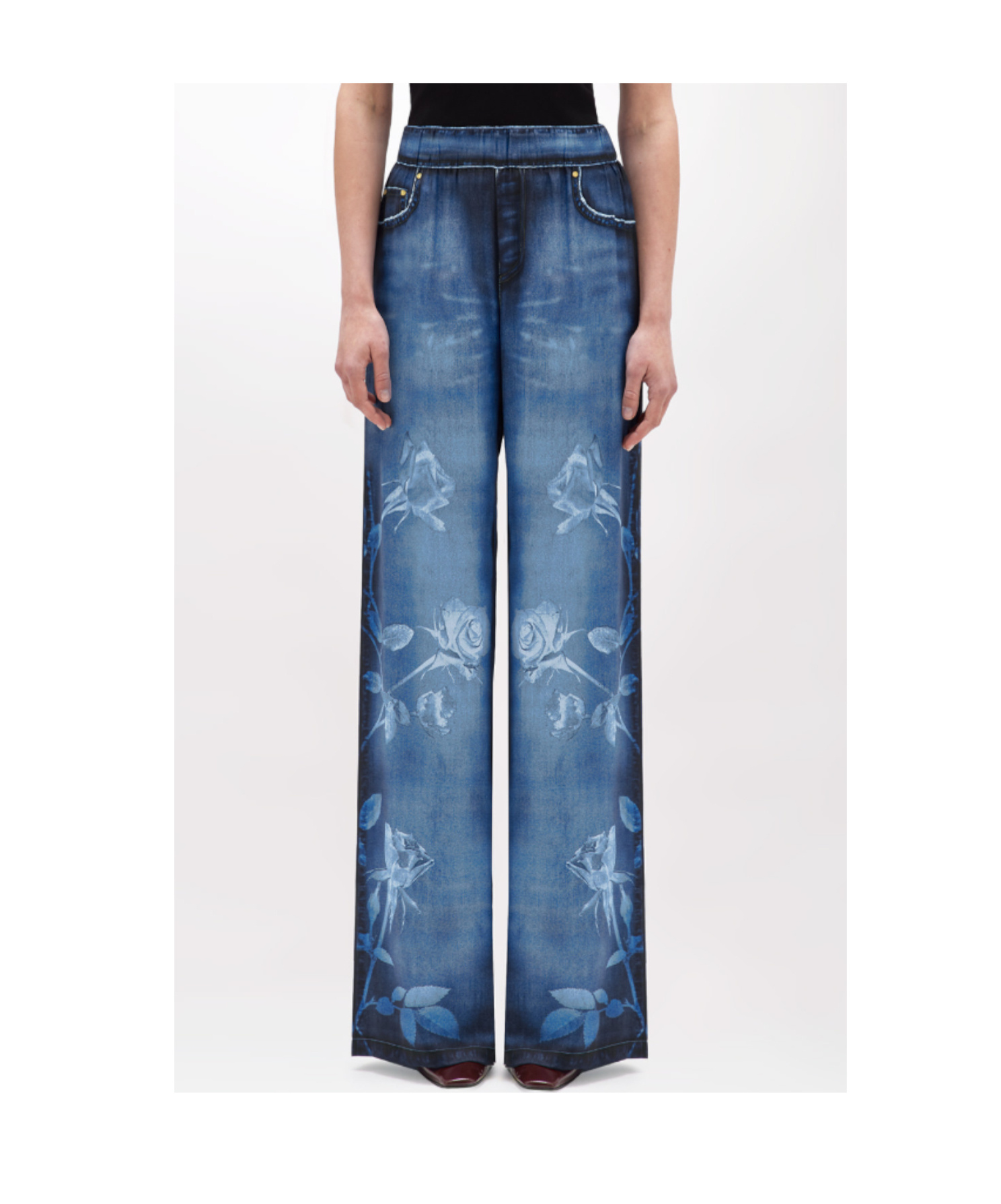 Blugirl Elastic Waist Trousers In Blue