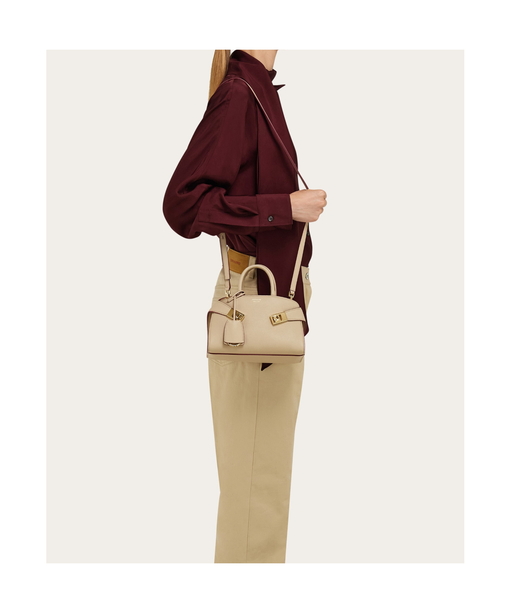 Ferragamo Hug Mini Bag In Nude