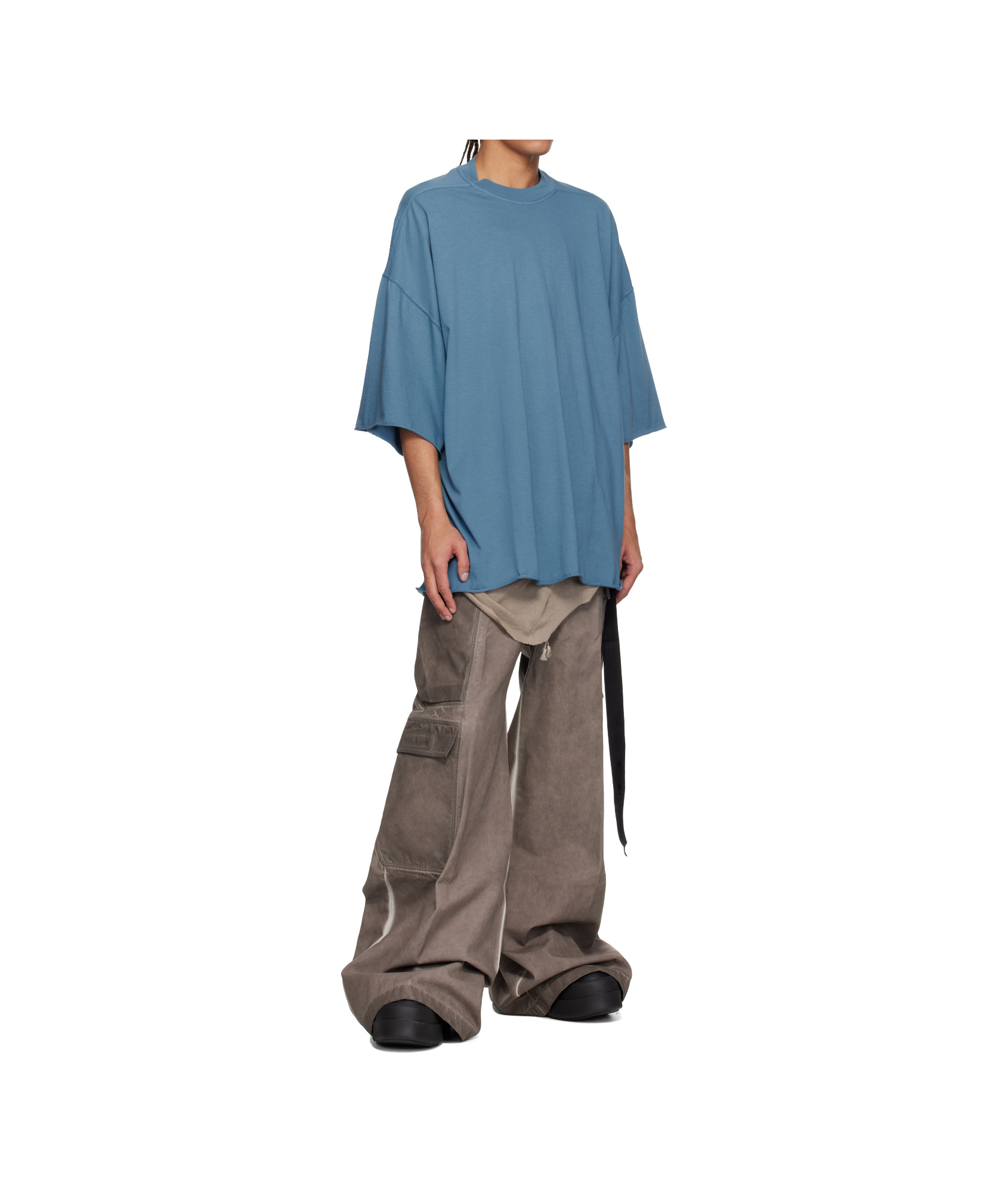 Rick Owens Drkshdw Blue Hollywood Tommy T-shirt In Blue
