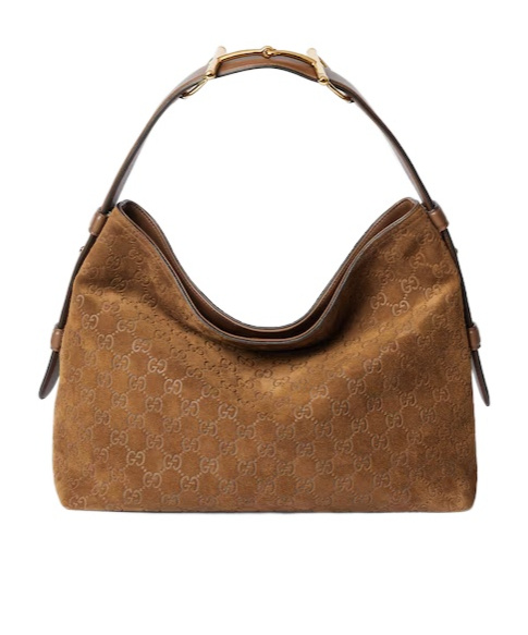 Gucci Medium Gg Suede Beatrix Shoulder Bag In Brown