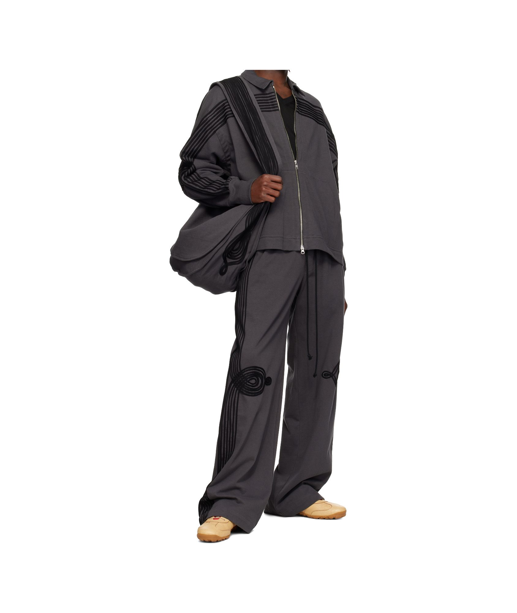 Song For The Mute Zip-up Casual Jacket In Black