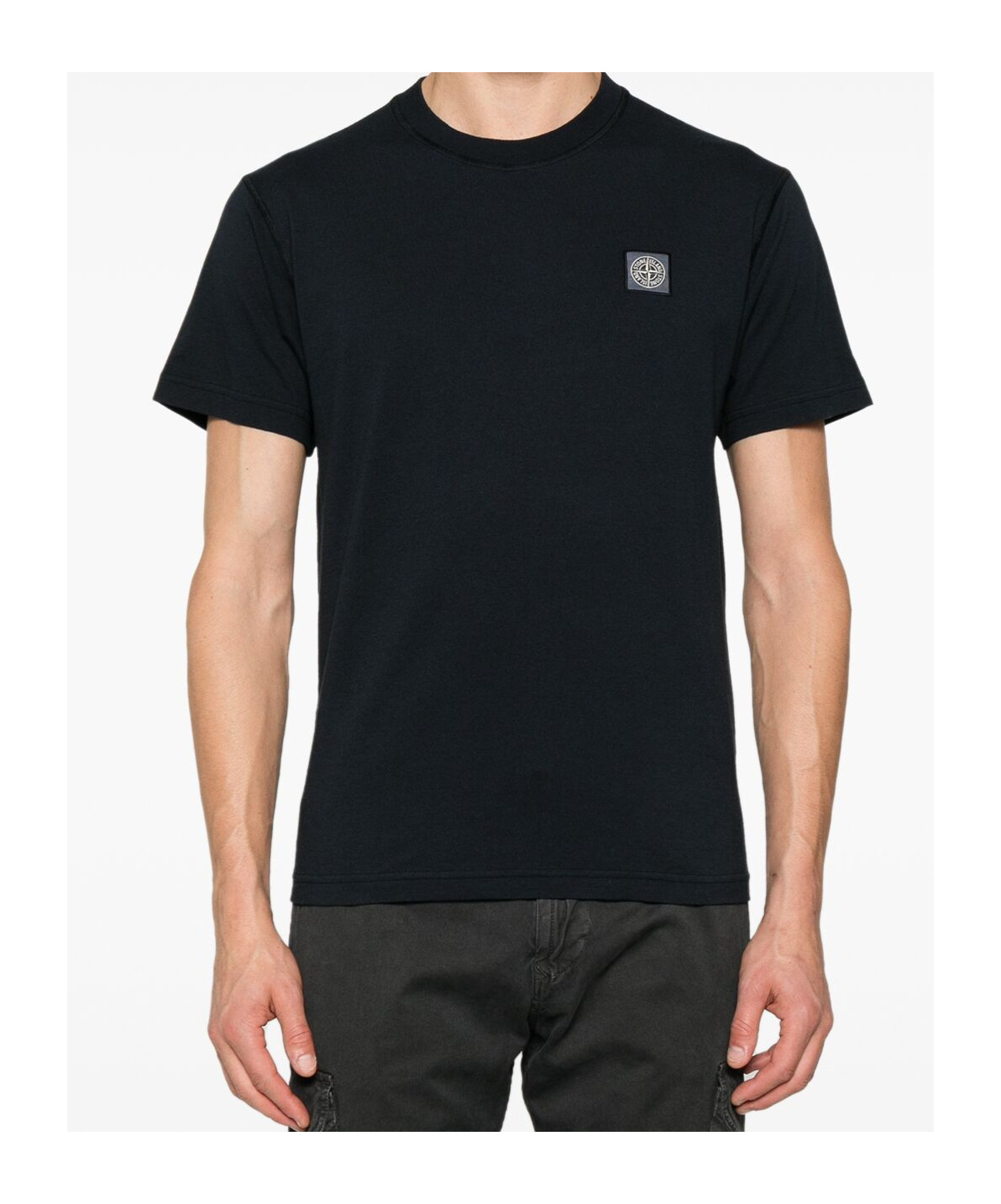 Stone Island Compass-motif T-shirt In Blue