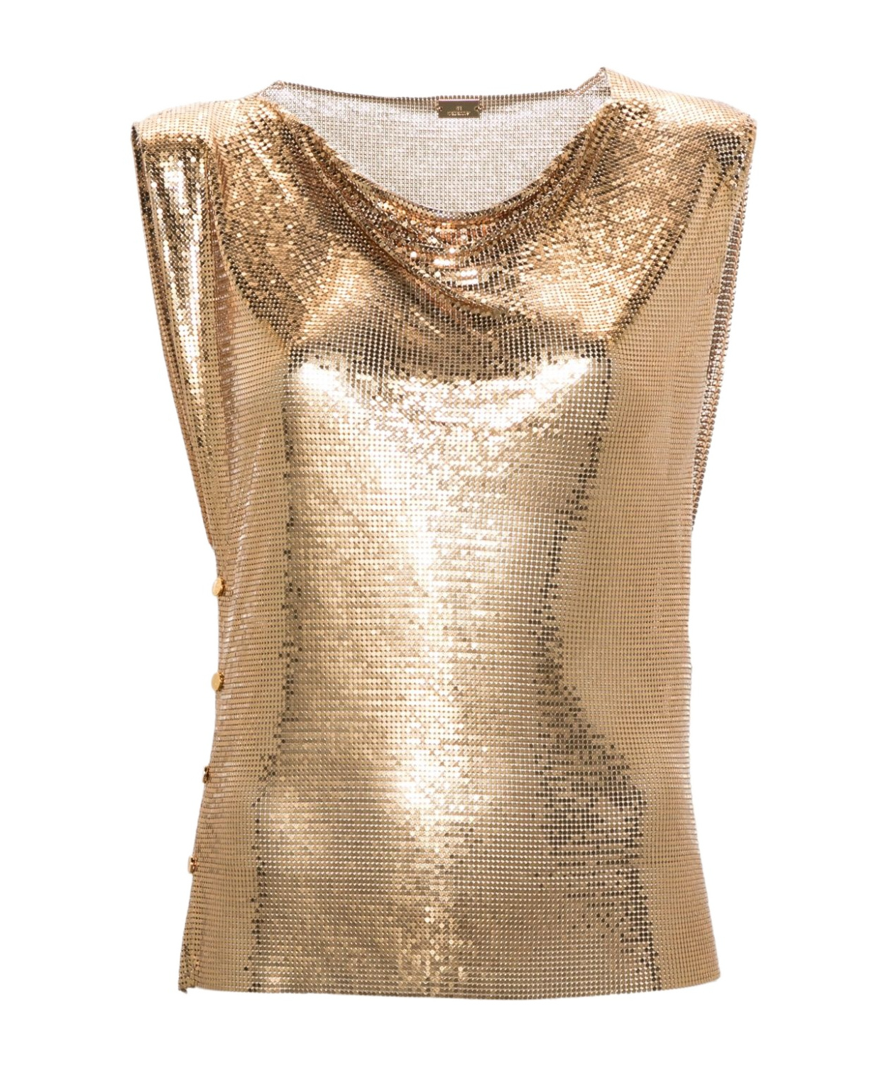 Shop Rabanne Chainmail Cowl-neck Tank Top In Nude