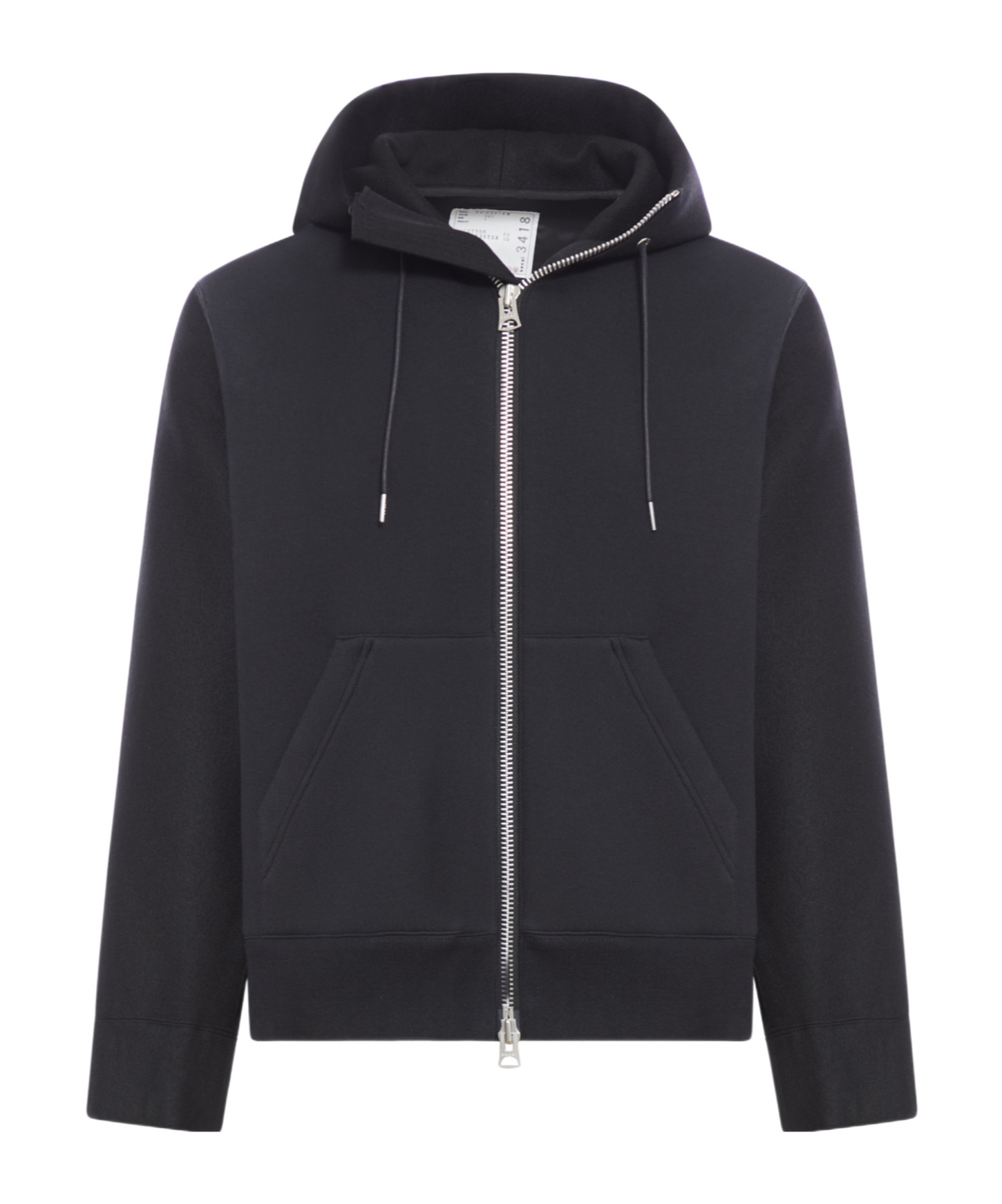 Sacai Wool Melton X Sponge Sweat Hoodie In Black