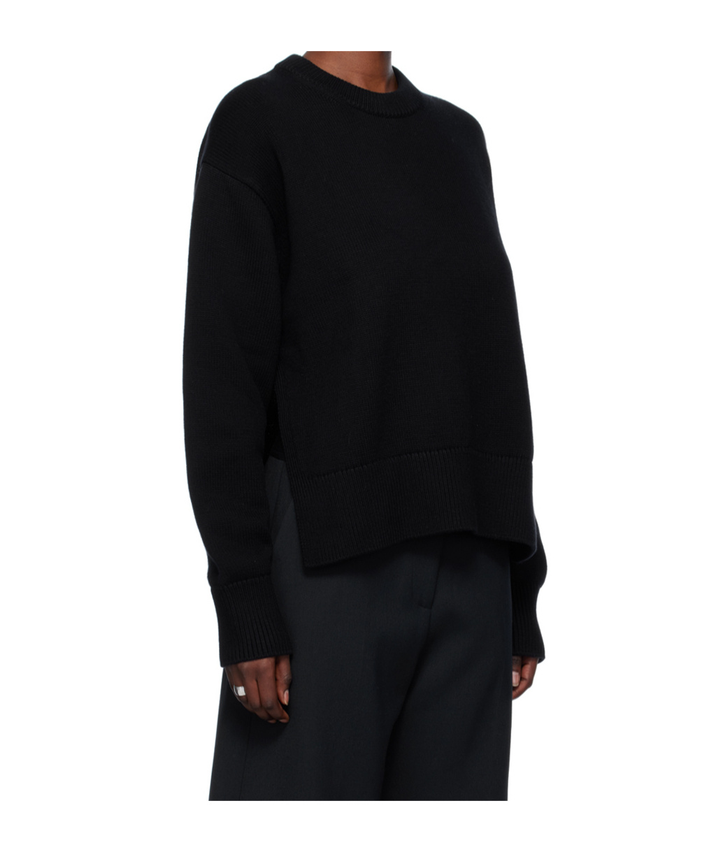 Studio Nicholson Hima Fisherman's-knit Jumper In Black