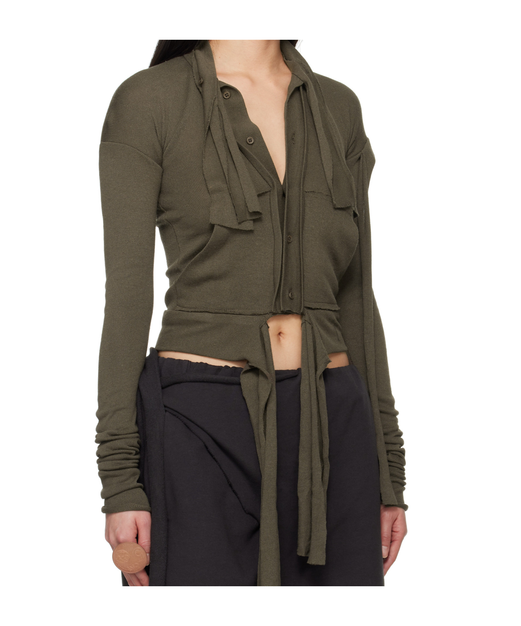 Ottolinger Deconstructed Cardigan In Brown