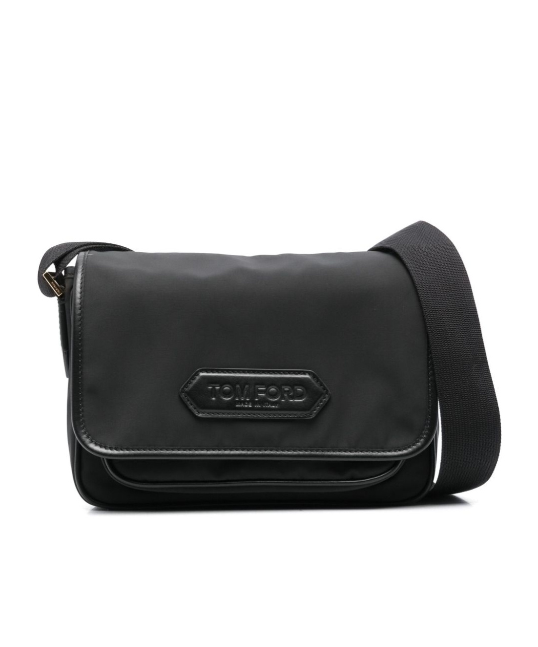 Tom Ford Logo-patch Messenger Bag In Black