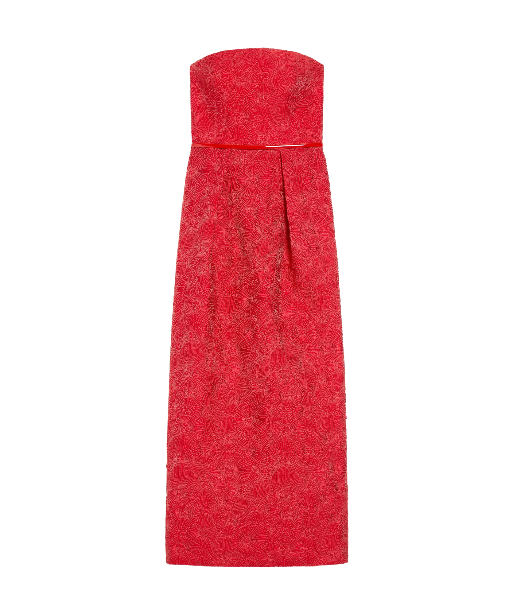 Max Mara Seersucker Corset Dress In Red