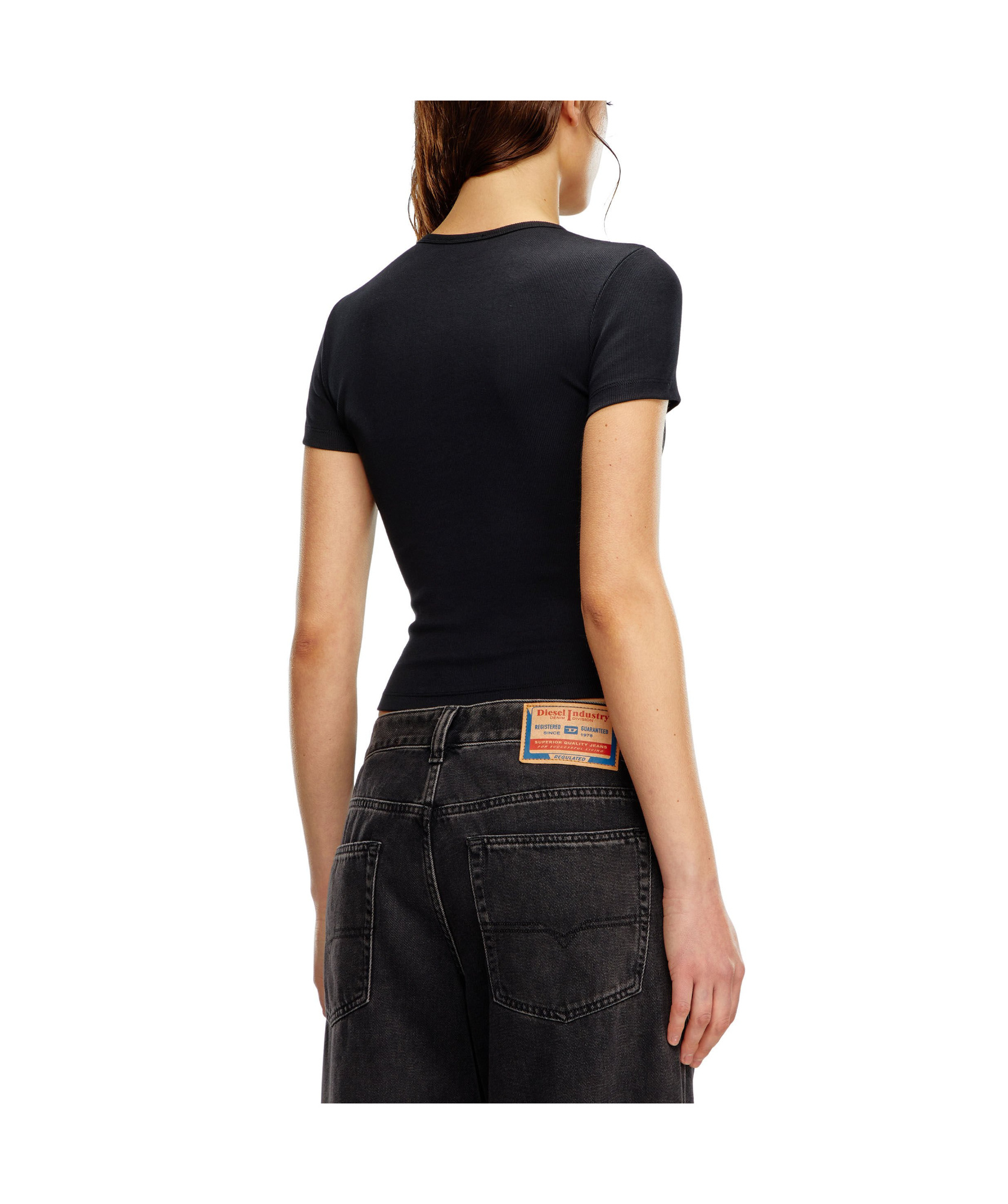 Diesel Logo-patch T-shirt In Black