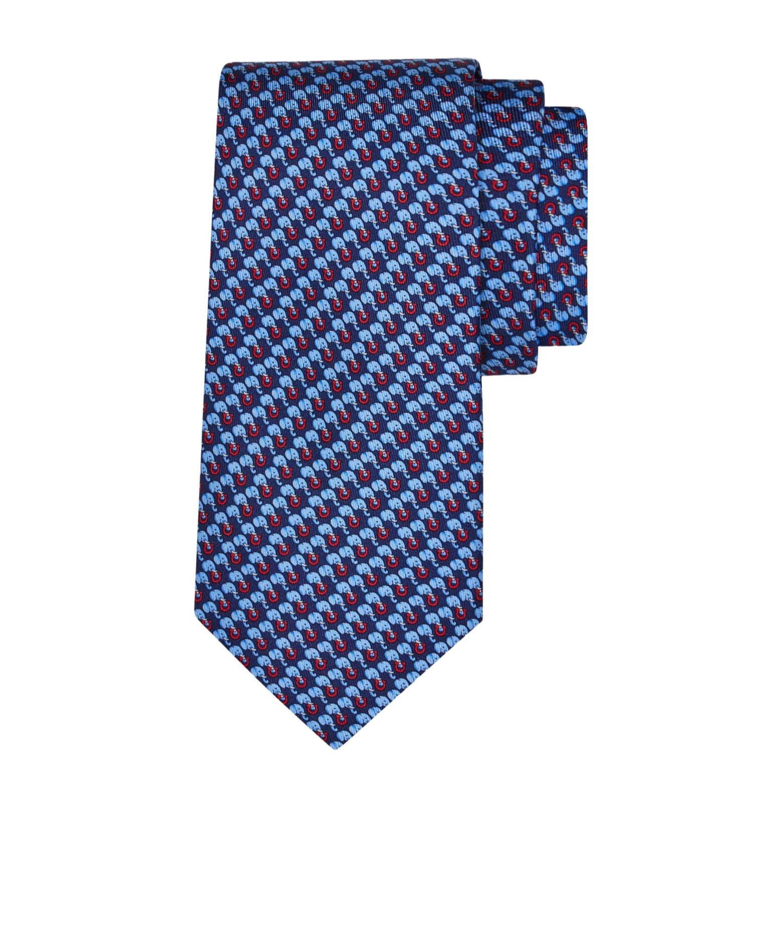Ferragamo Elephant Print Silk Tie