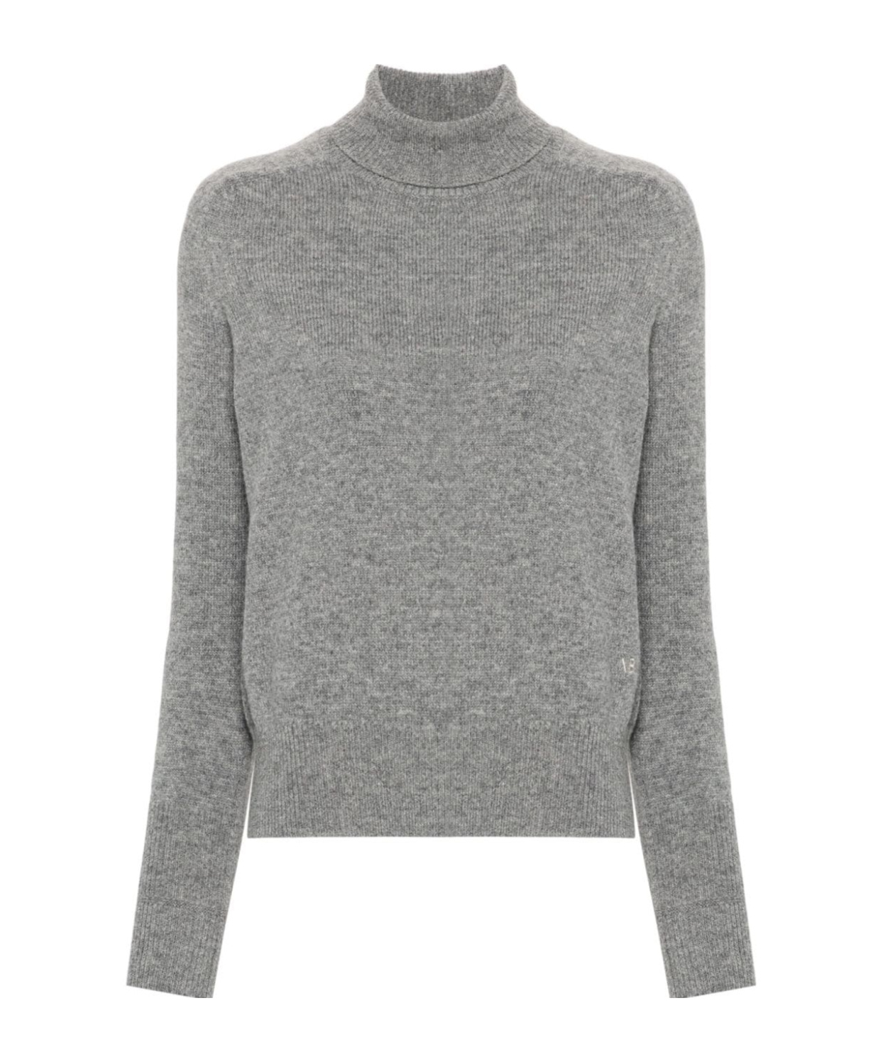 Victoria Beckham Knit Turtleneck Wool Jumper In Gray