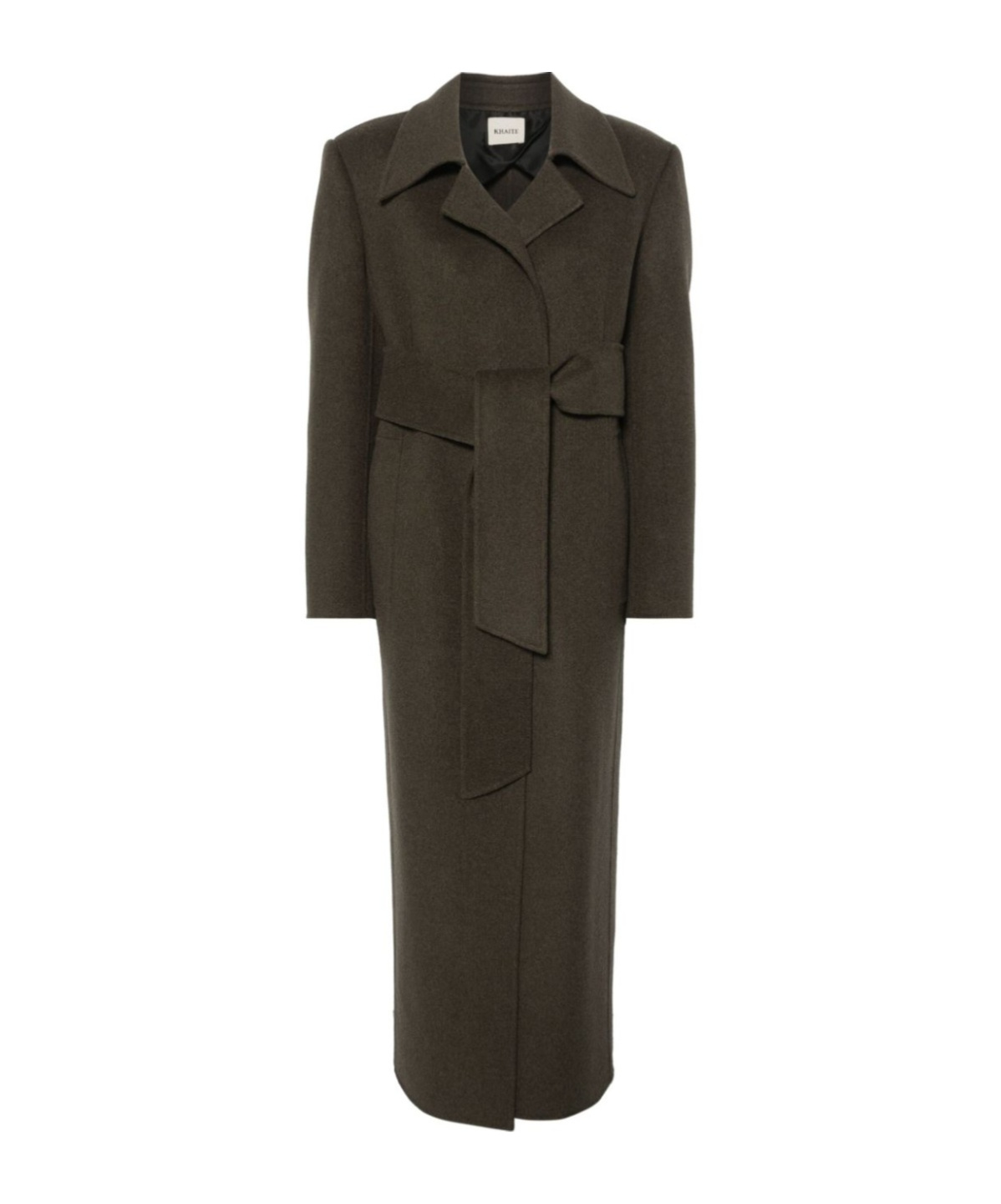 Shop Khaite Long-sleeved Coat In Black