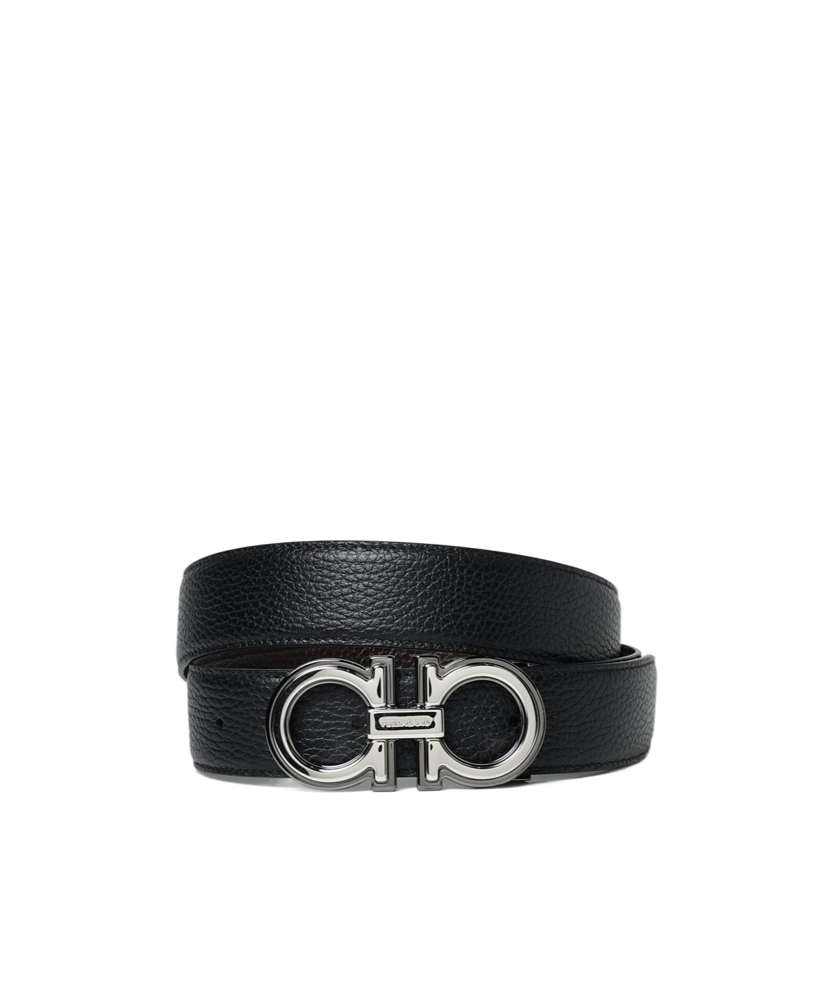 Ferragamo Double-sided Belt In Black