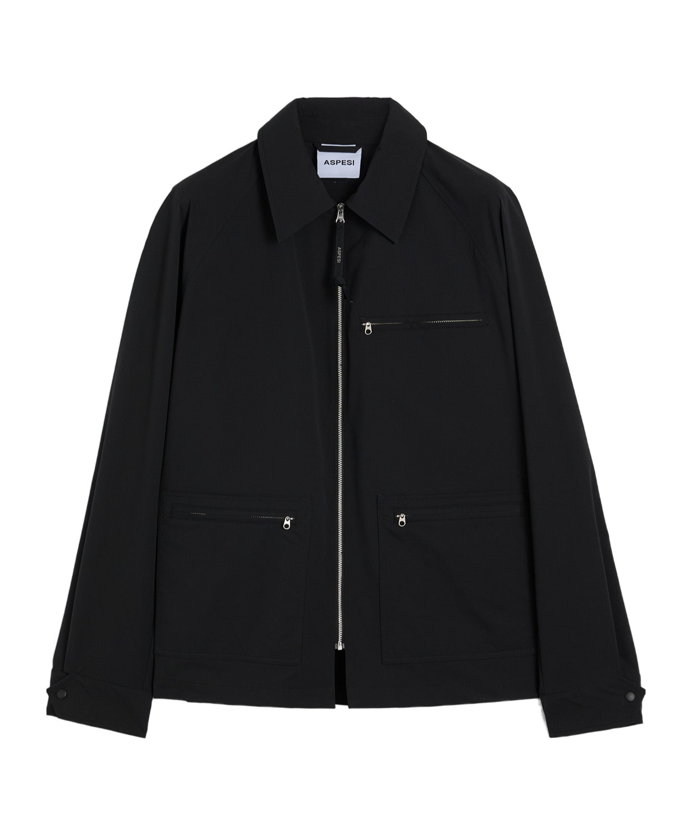 Aspesi Taharu Technical Fabric Twill Jacket In Black