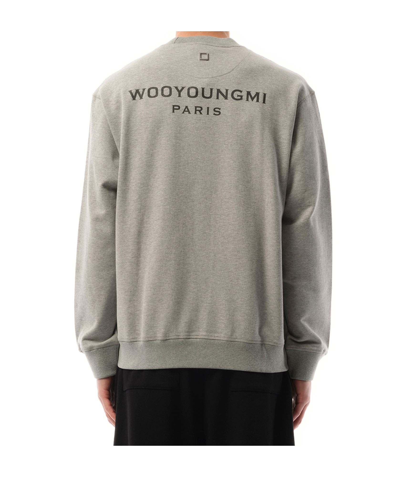 Wooyoungmi Round-collar Long-sleeve Hoodie In Gray