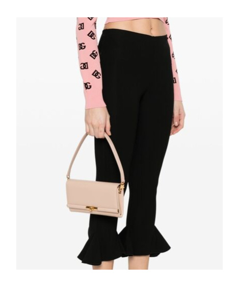 Dolce & Gabbana Leather Marlene Shoulder Bag In Nude