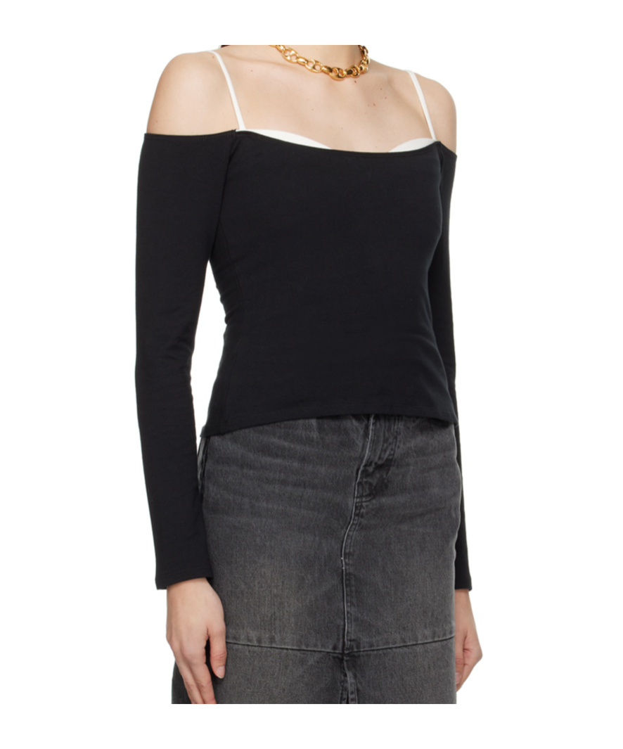 Reformation Long Sleeve T-shirt In Black