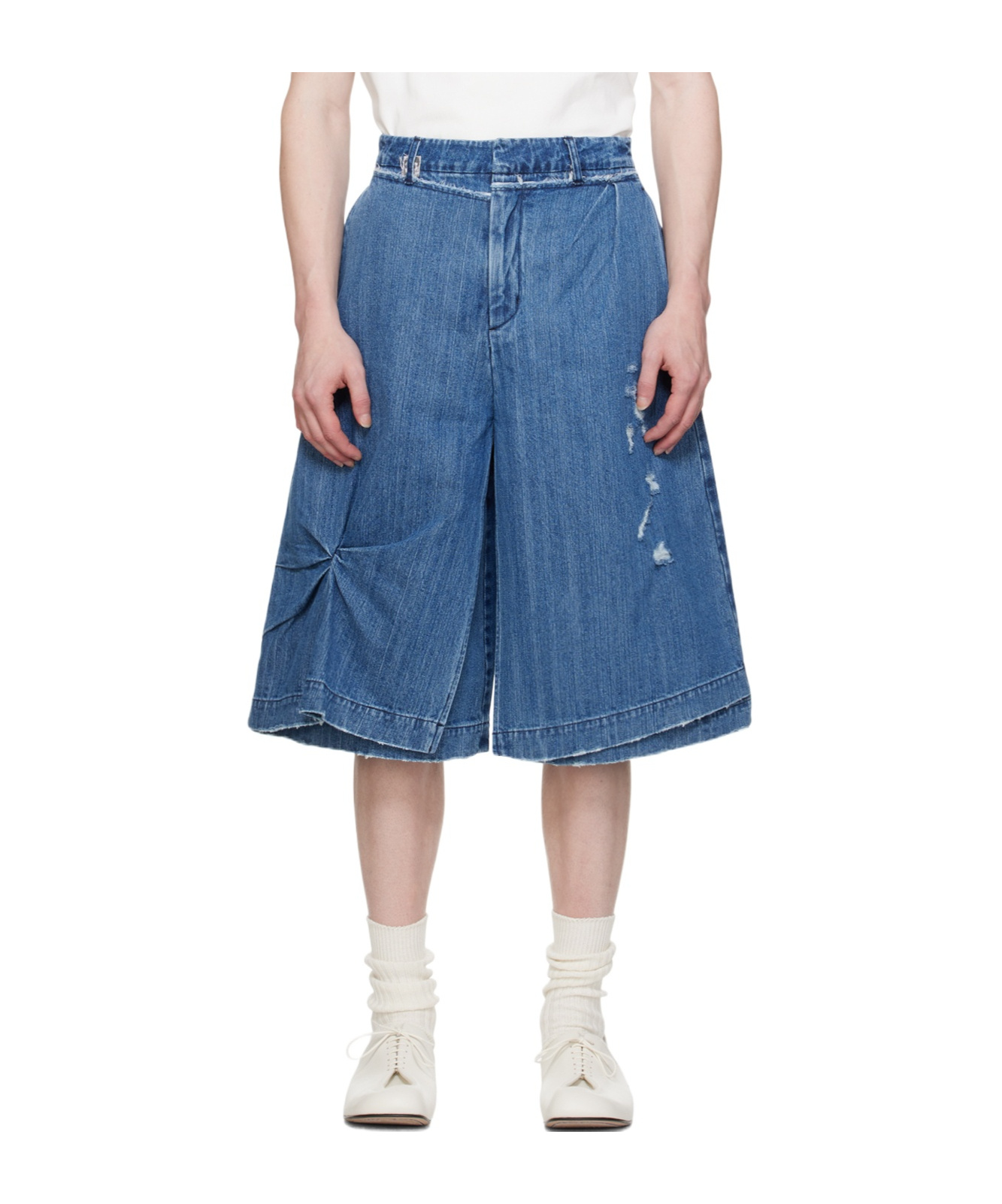 Ader Error Low-rise Zipper Shorts In Blue