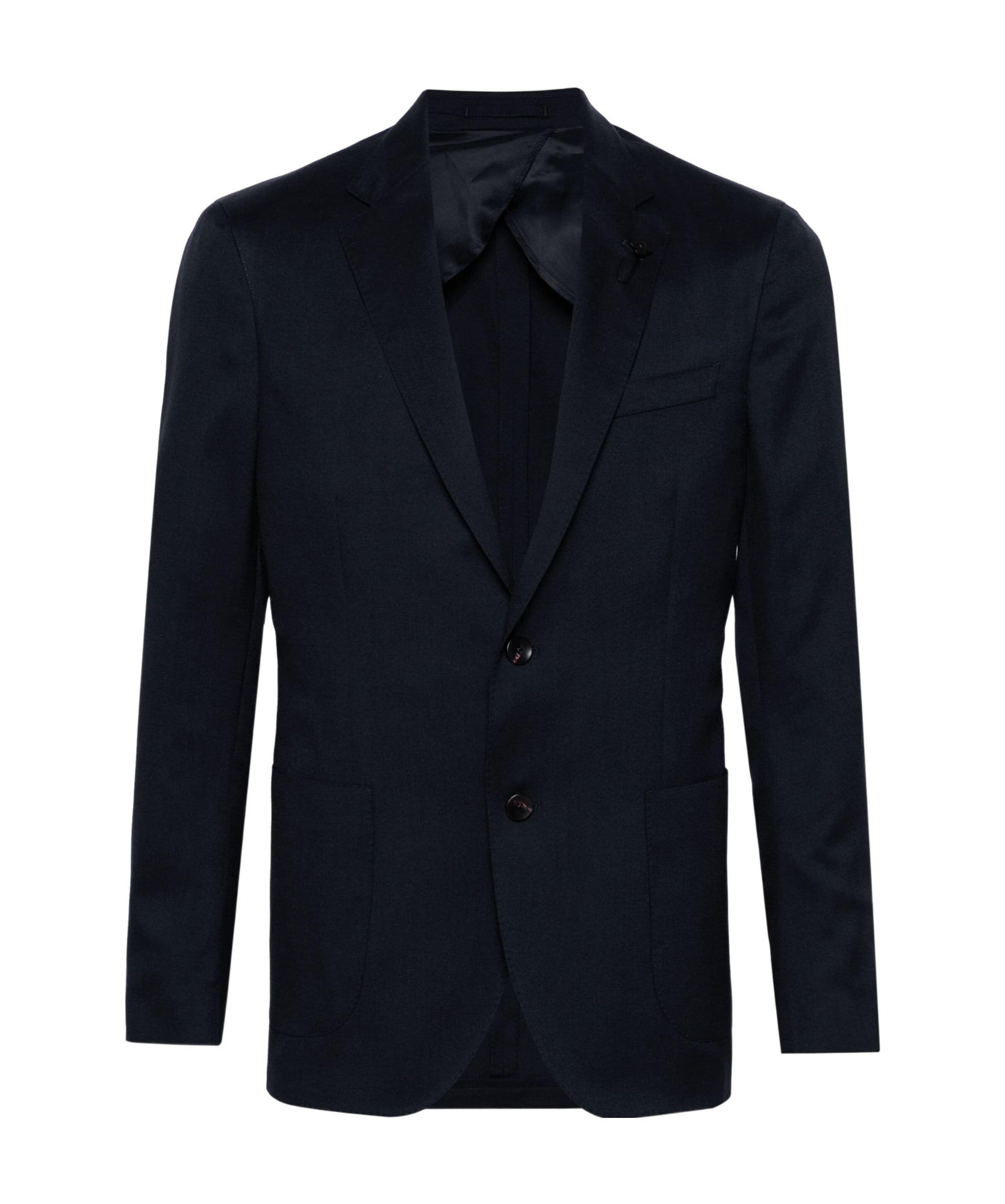 Lardini Single-breasted Twill Blazer In Blue