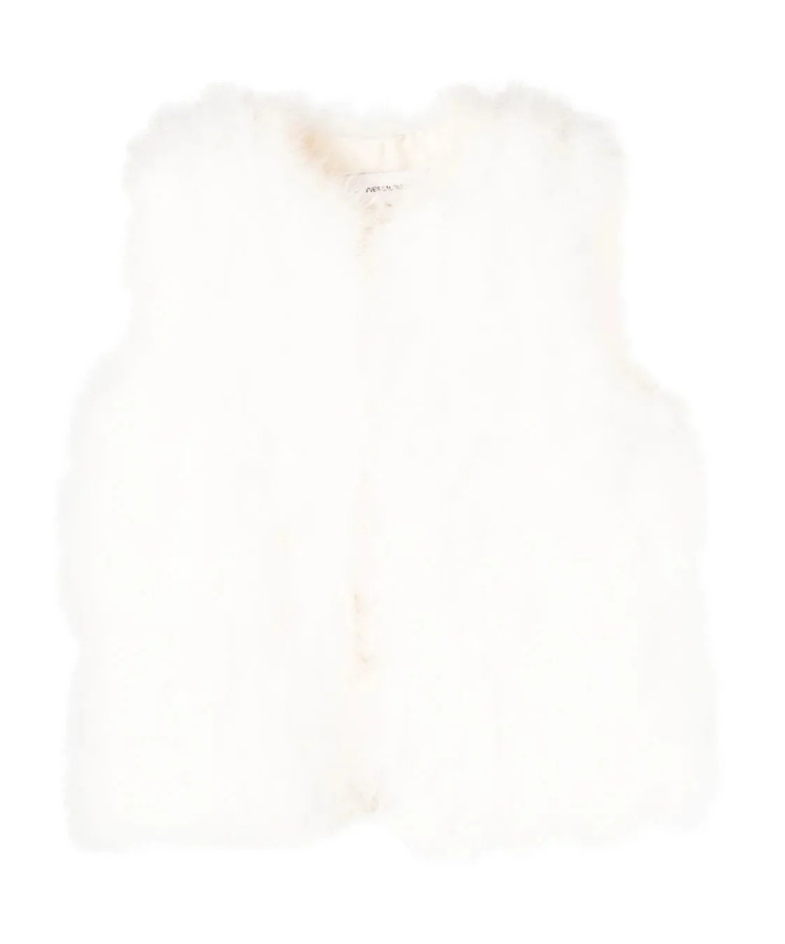 Yves Salomon Cropped Feather Vest In White