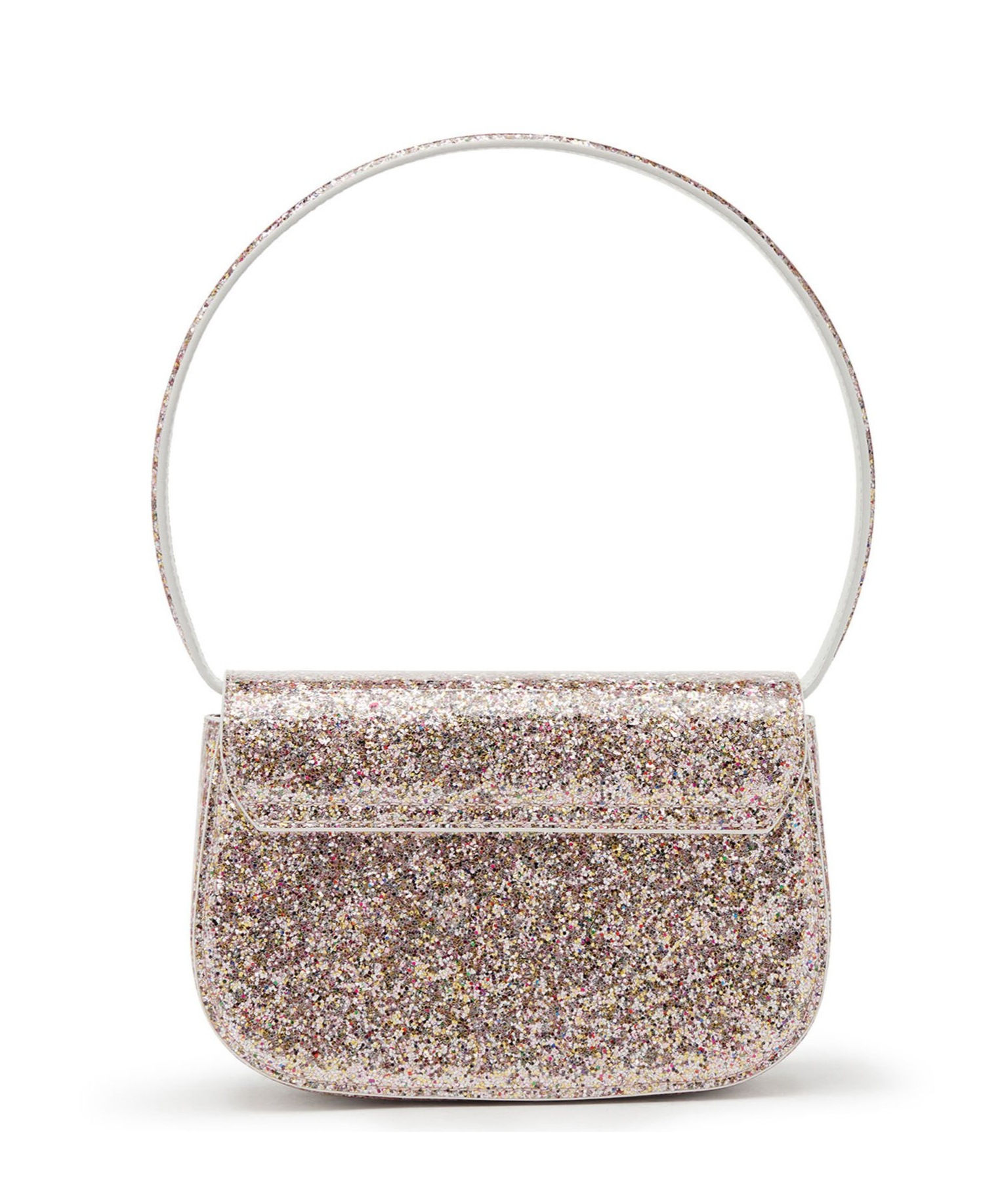 Diesel Glitter Top Handle Shoulder Bag In Nude