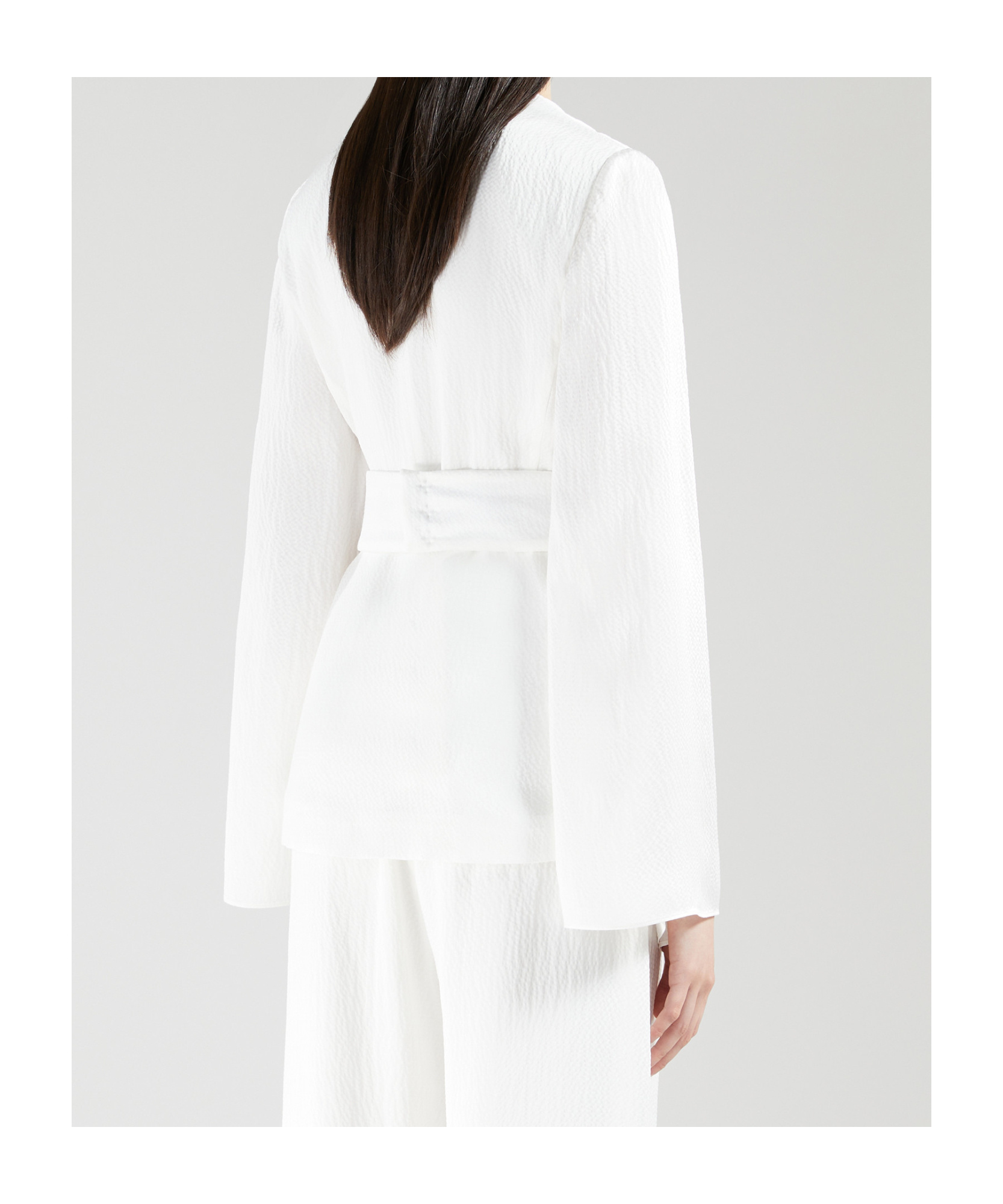 Max Mara Long-sleeved Kimono Jacket In White