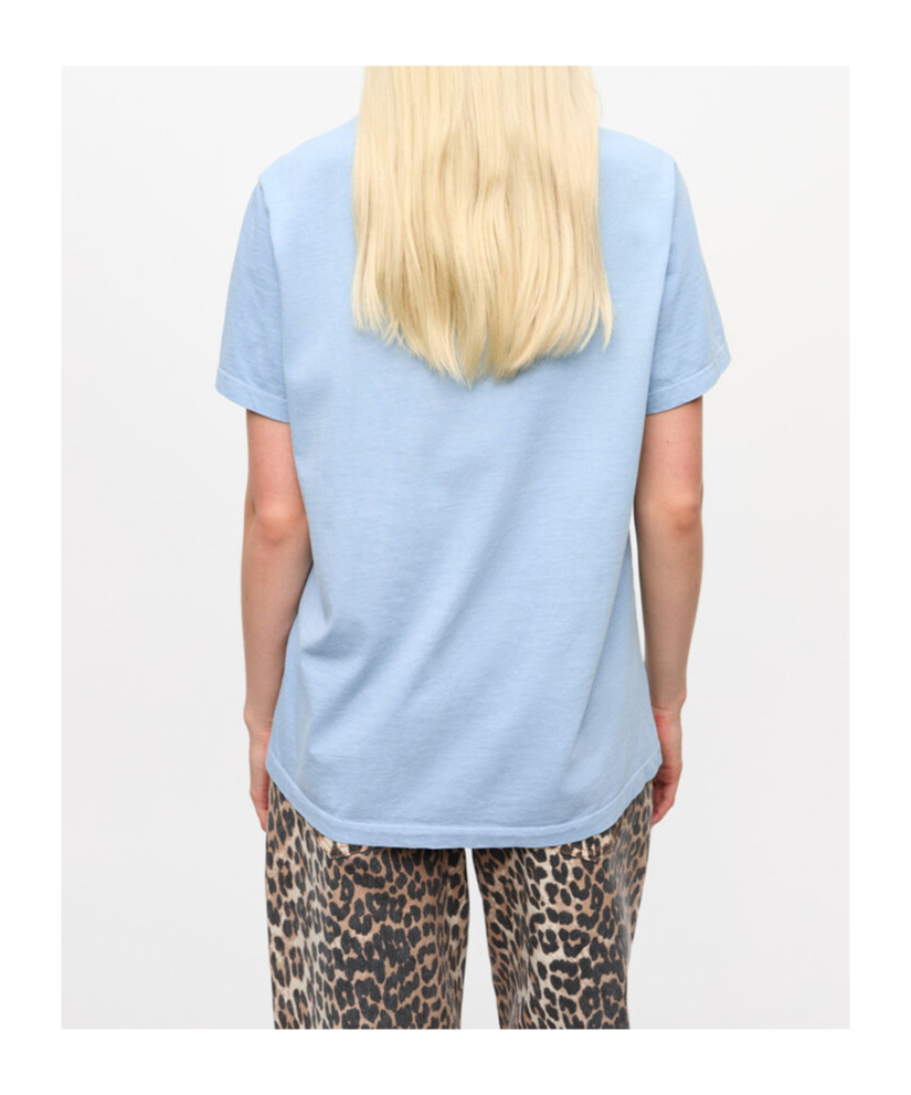 Ganni Future Basic Jersey Bunny Relaxed T-shirt Soft Chambray In Blue