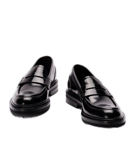 Dolce & Gabbana Women's Black Casual Moccasin Metallic Logo Heel In Black