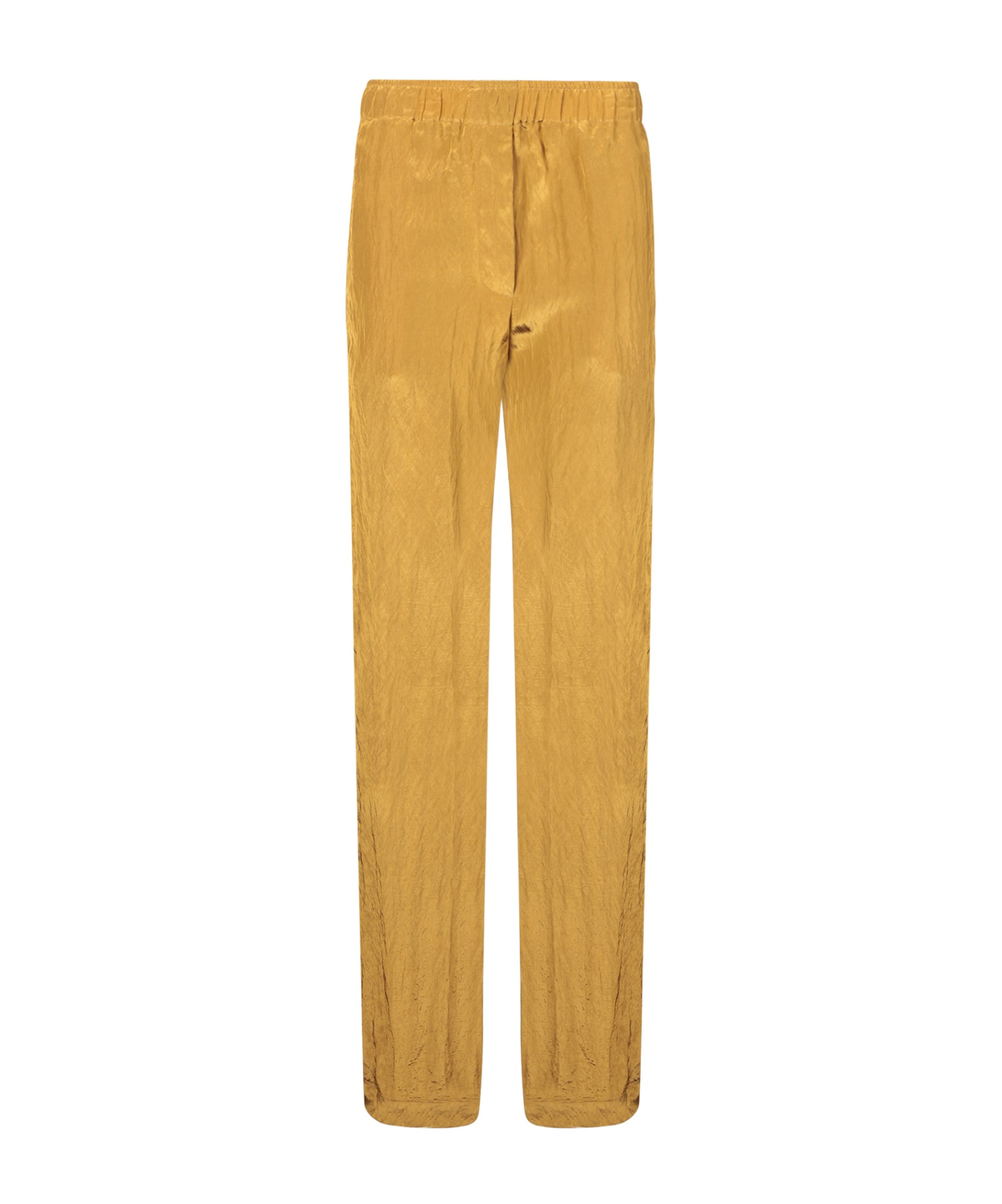 Federica Tosi Crinkled Elastic Brown Trousers In Yellow