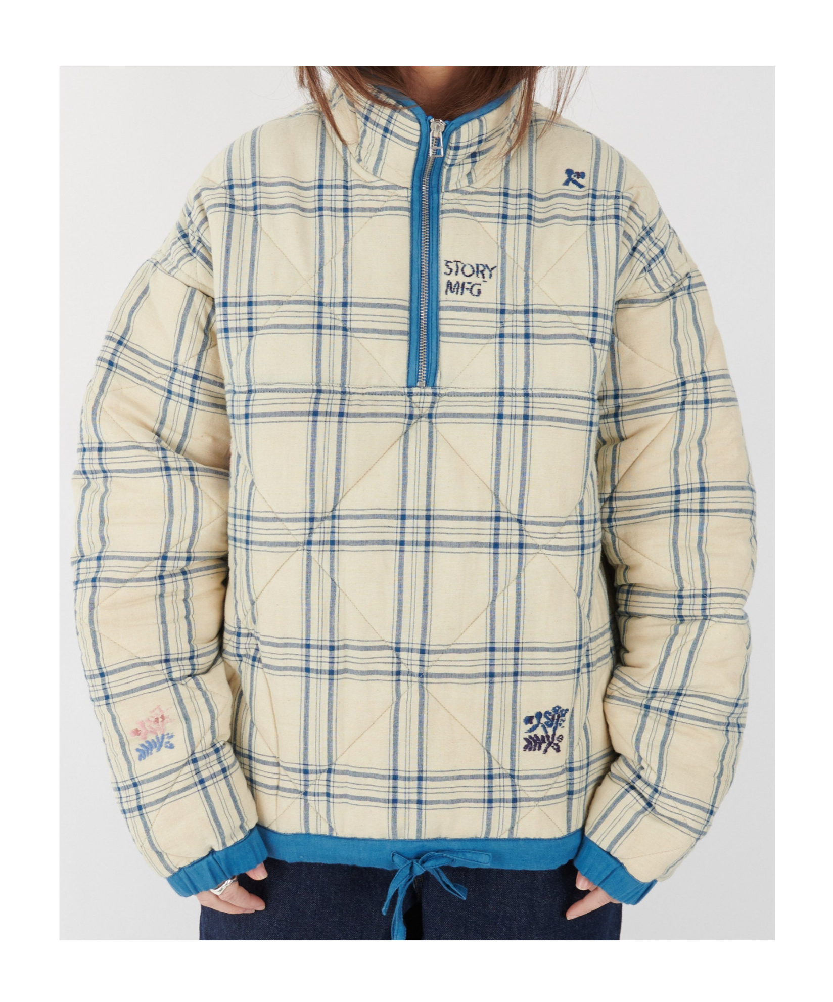 Story Mfg. Mineral Pullover French Gingham Interrupted In Neutral