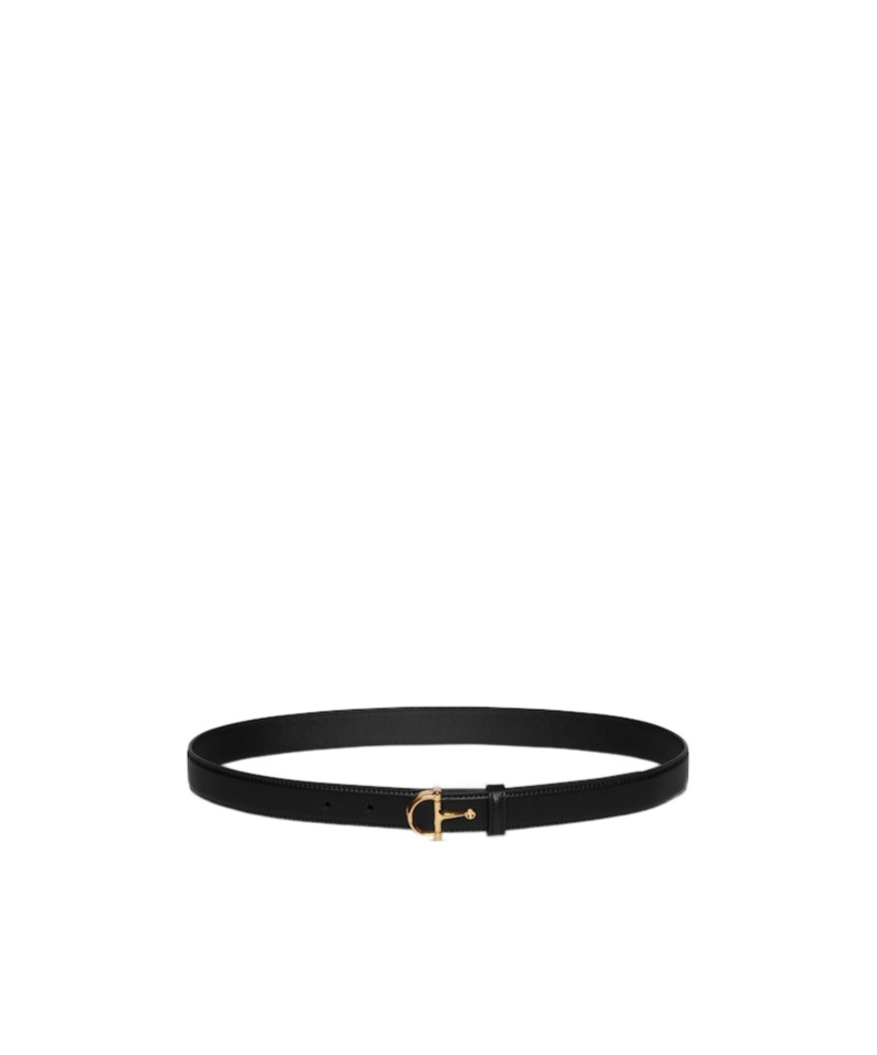Gucci Thin Belt With Half-horsebit Buckle