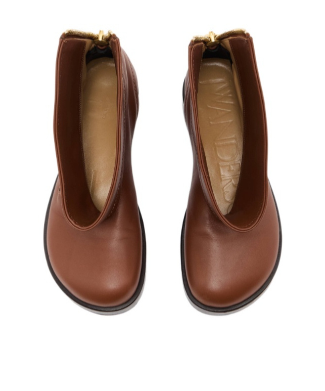 Jw Anderson Stiefeletten Aus Leder In Burgundy