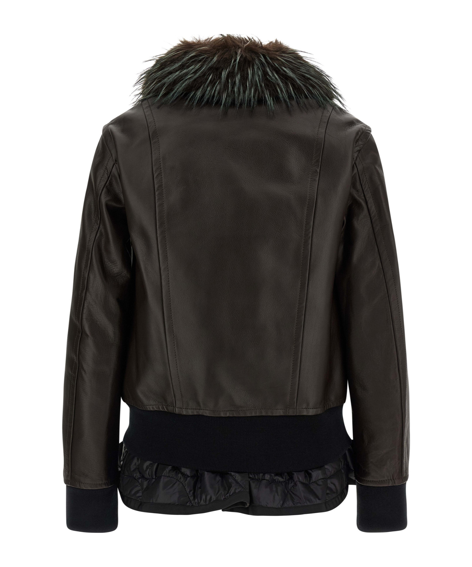 Sacai 2 In 1 Leather Jacket In Black