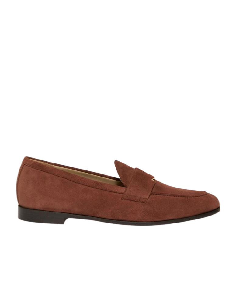 Max Mara Round Toe Loafers In Brown