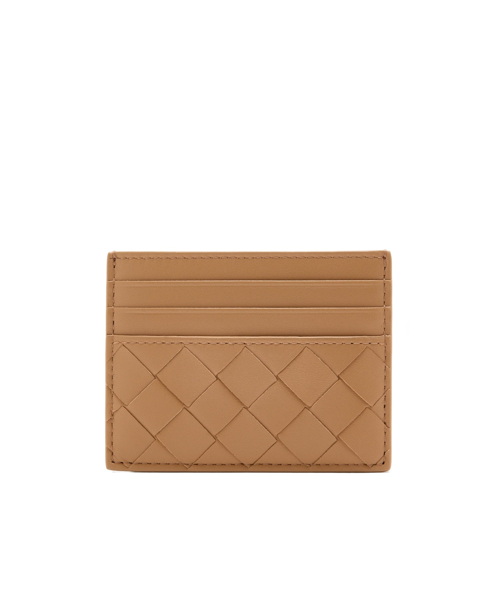 Bottega Veneta Intrecciato Credit Card Case In Brown