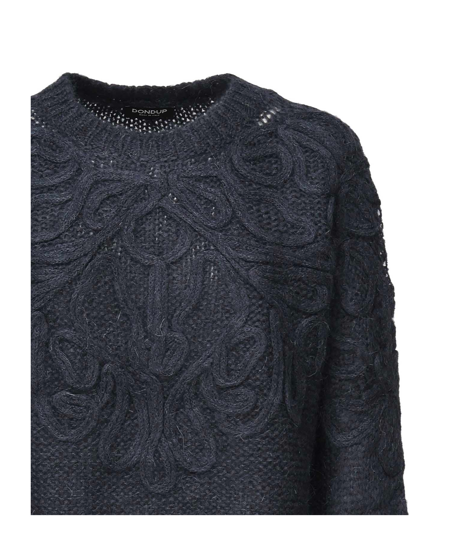Dondup Patterned Knitted Sweater In Black
