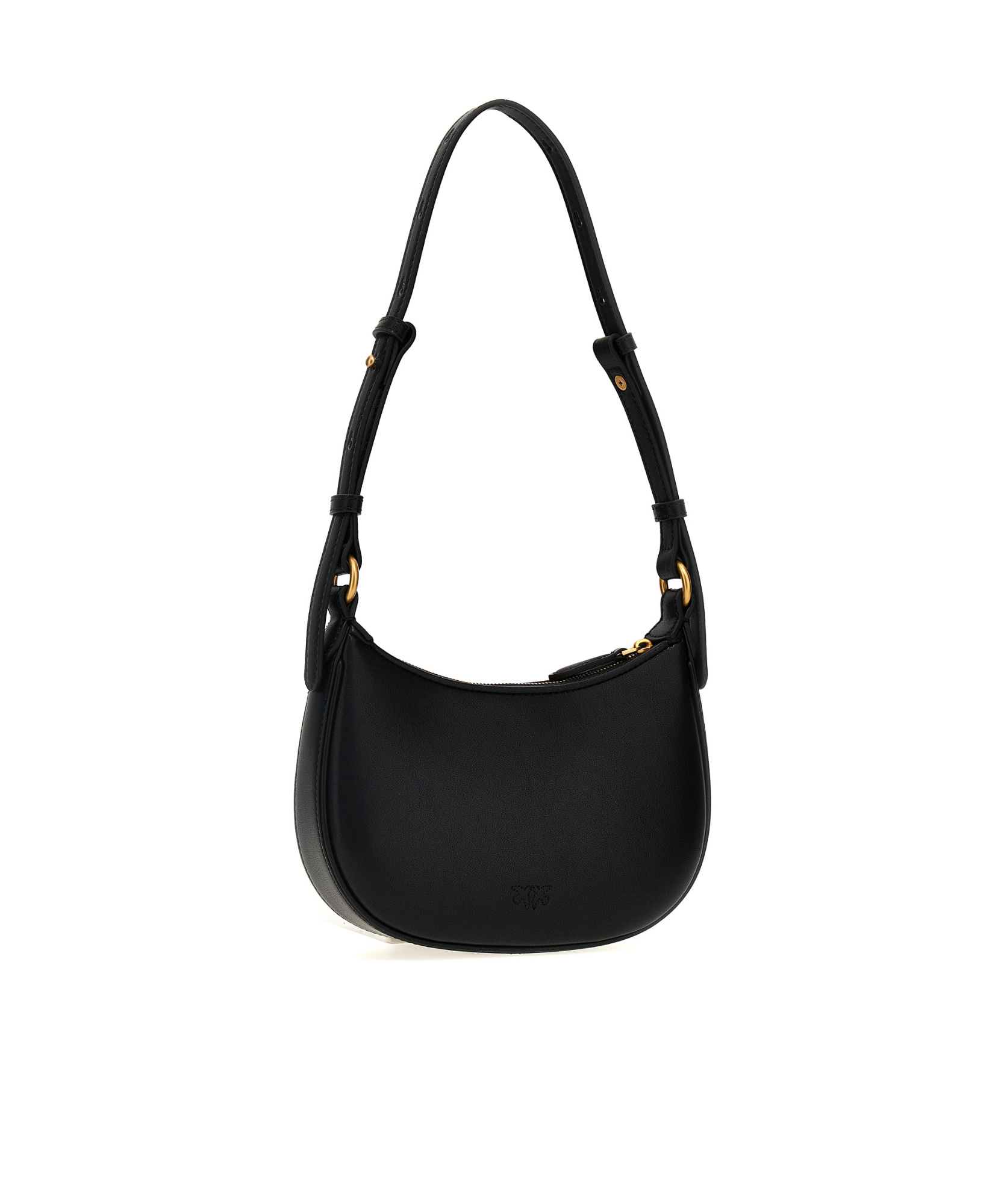 Pinko Mini Love Bag Half Moon Simply In Black-antique Gold