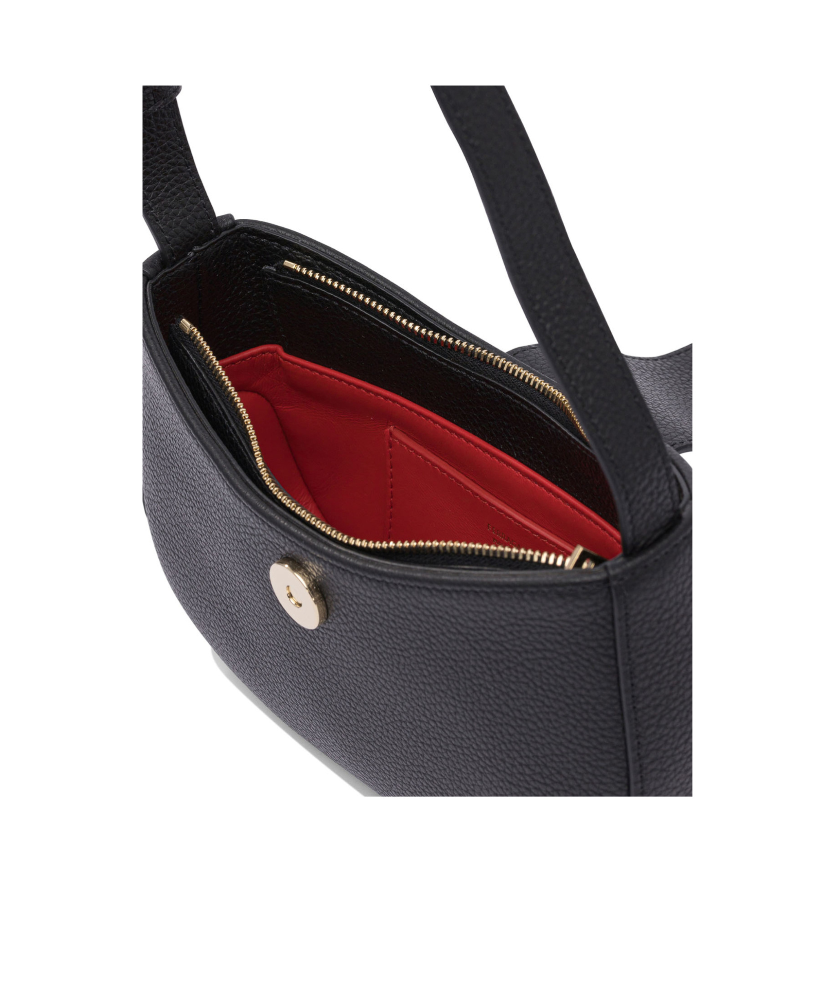 Ferragamo Gabry Black Calf Leather Shoulder Bag