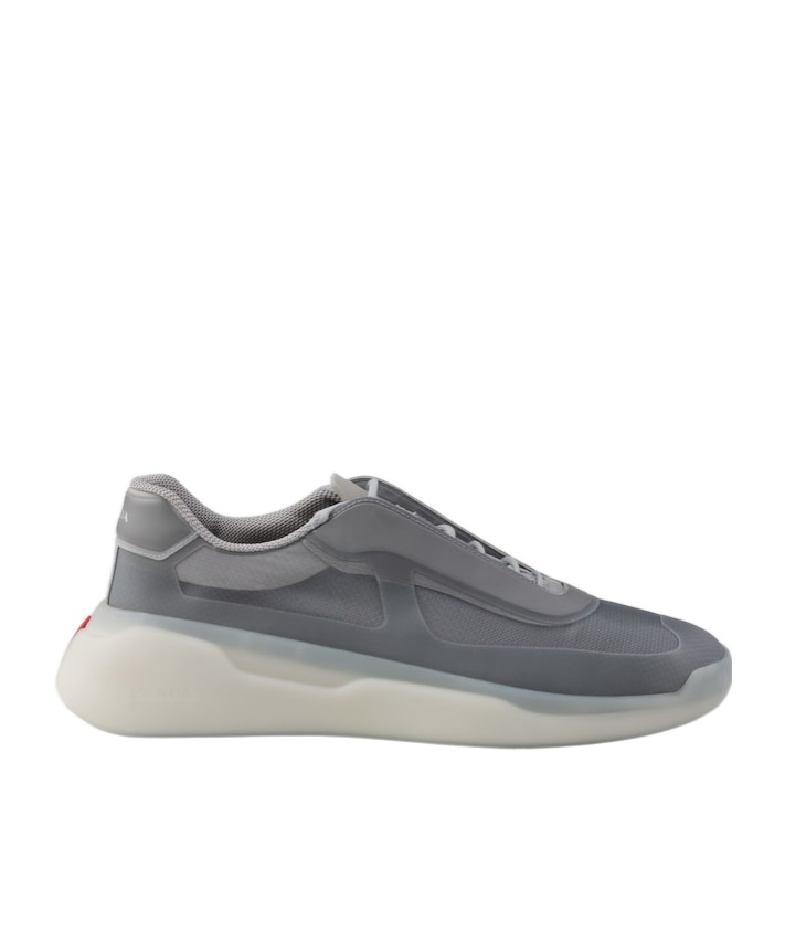 Shop Prada America's Cup Re-nylon And Bike Fabric Sneakers In Grey