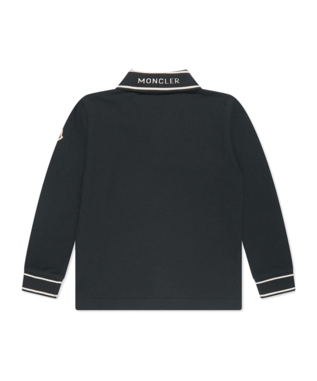 Moncler Long-sleeved Polo Shirt In Black