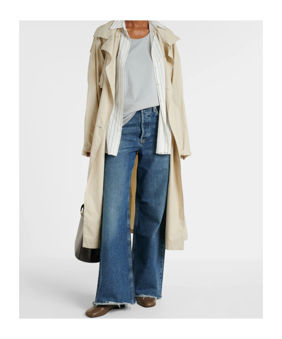 Agolde Dame High-rise Wide-leg Denim Trousers In Metallic