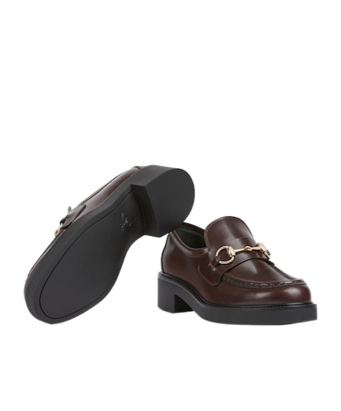 Gucci Women Moccasin With Clamp In Brown