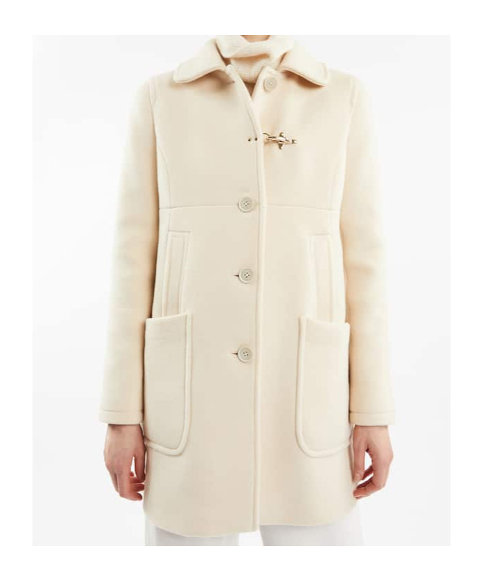 Fay Single-breasted Coat In Nude