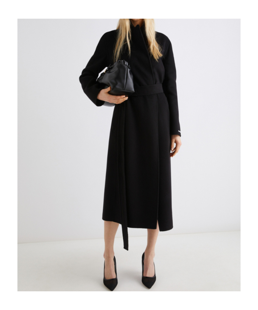 Marella Straight-fit Wool Coat In Black