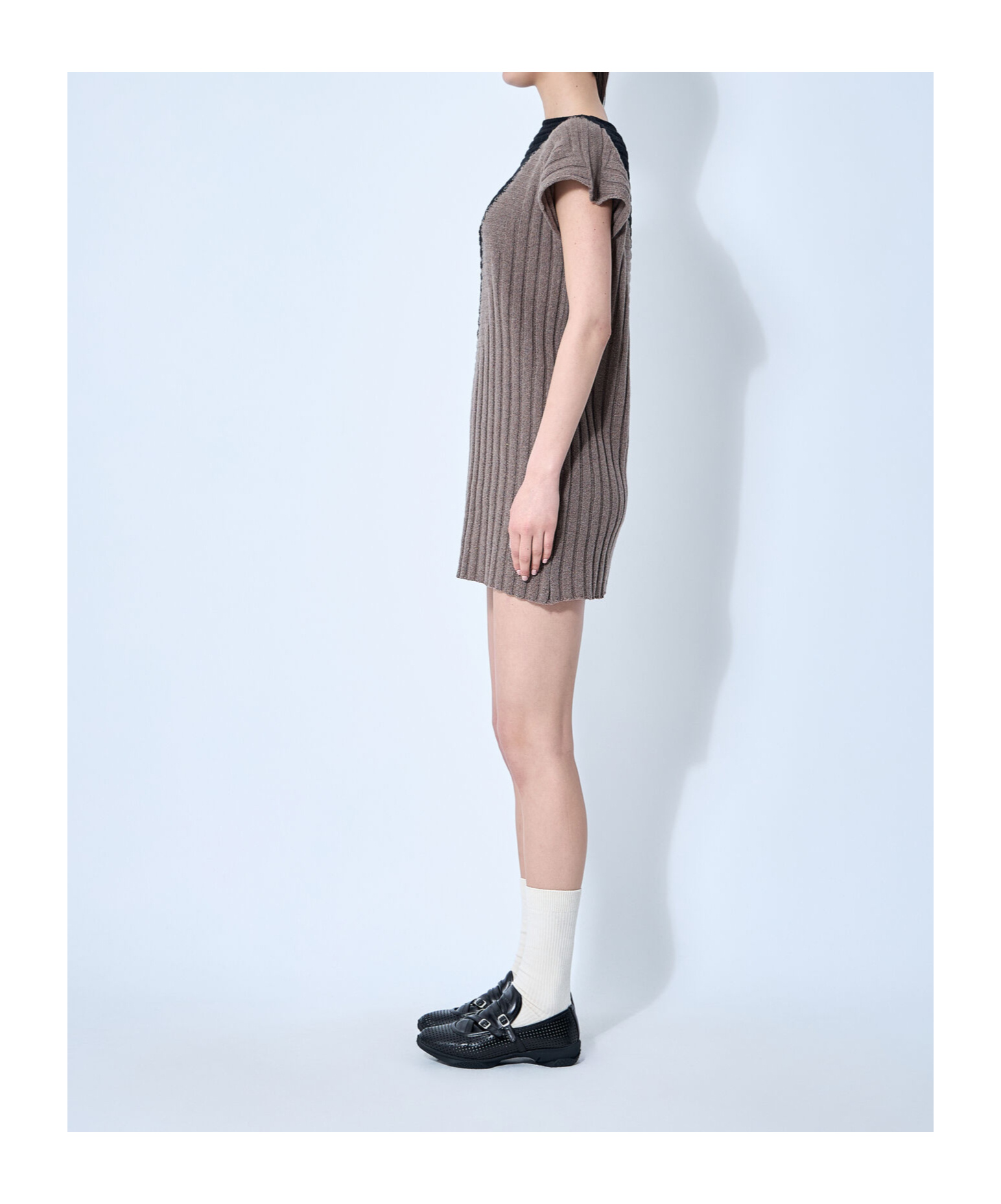 Kiko Kostadinov Dakota Knit Shift Dress In Gray