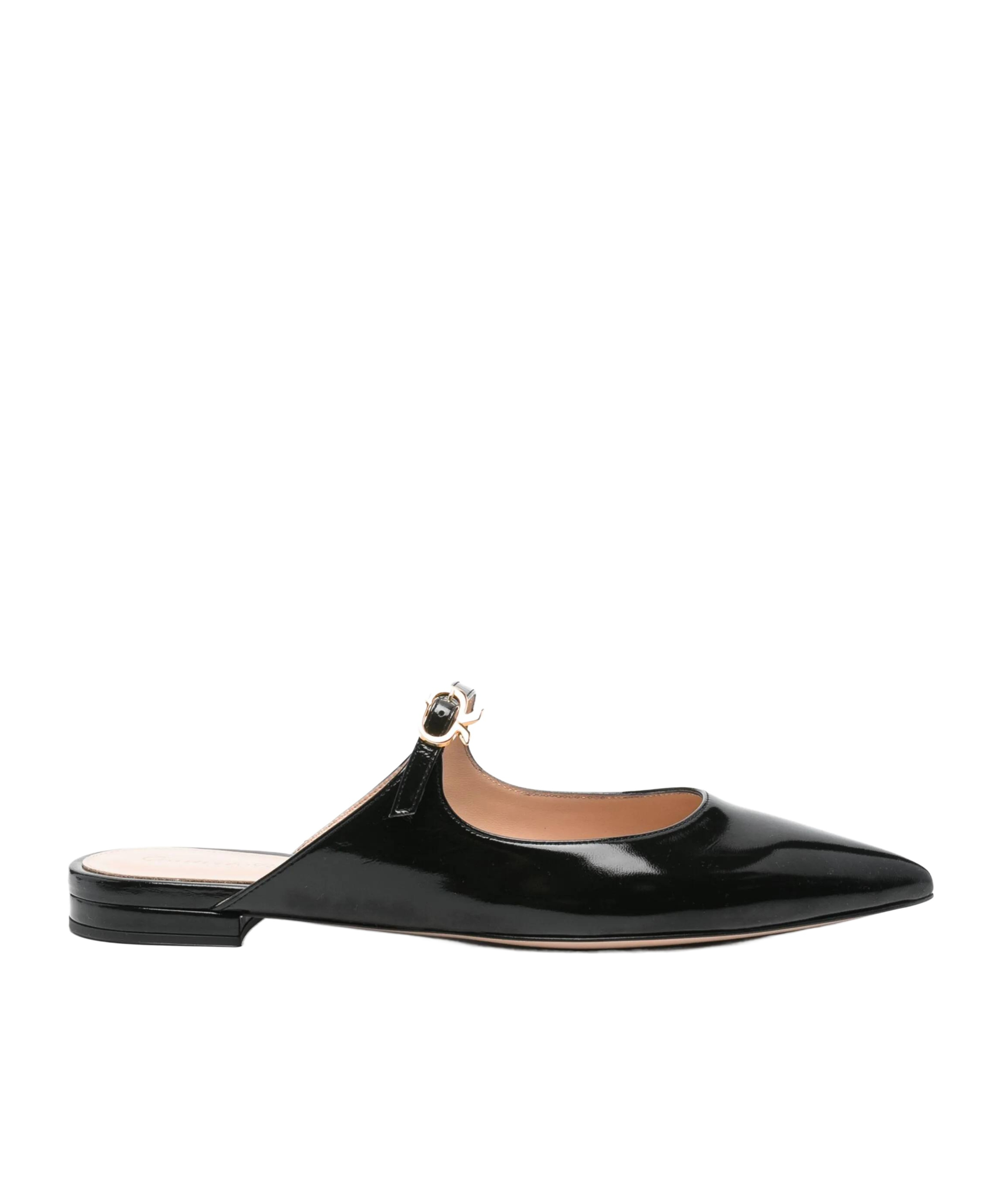 Gianvito Rossi Black Ribbon Jane Slide Loafers In Black