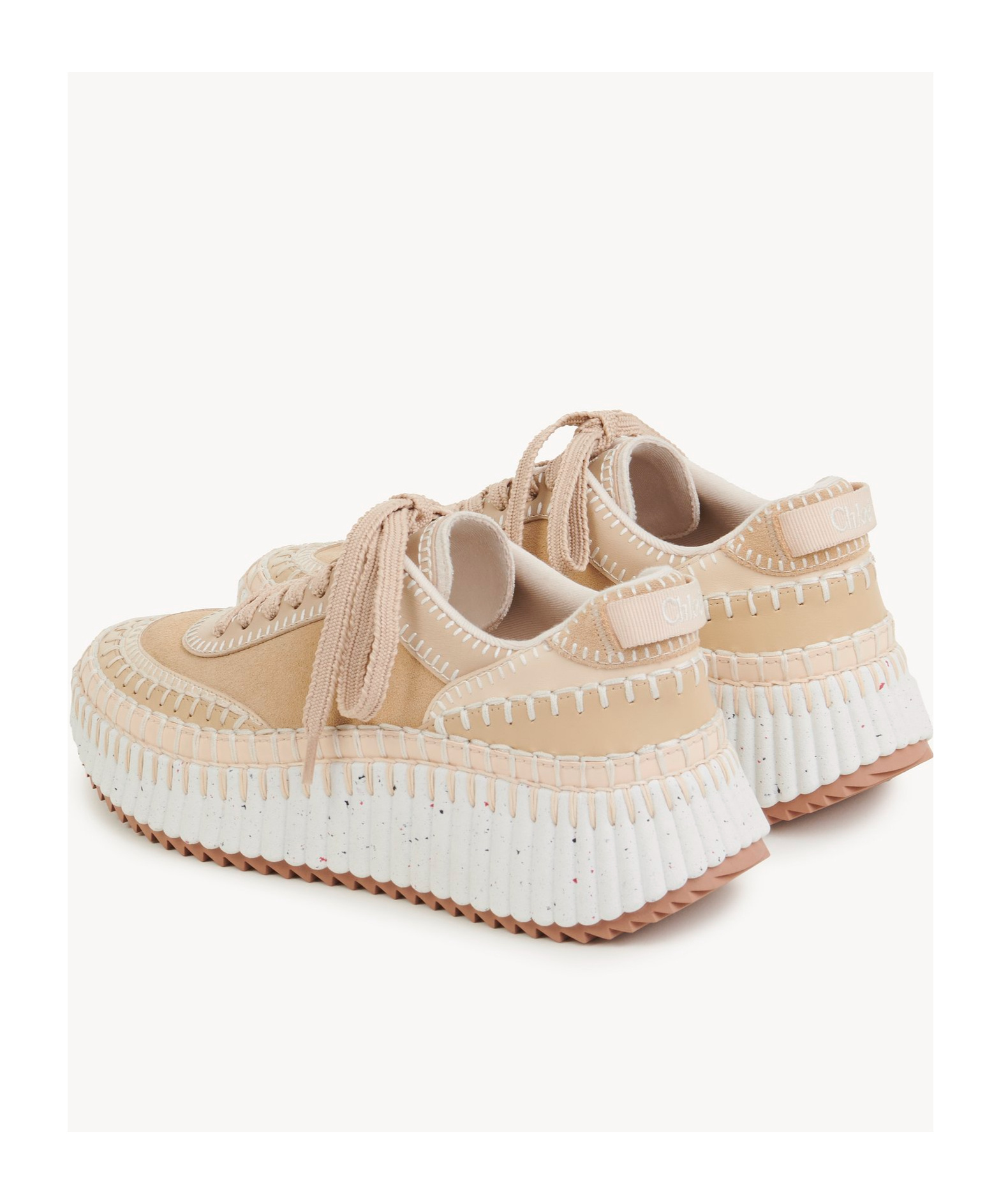 Chloé Baskets Nama Femme Beige Taille 41 100% Polyester In White