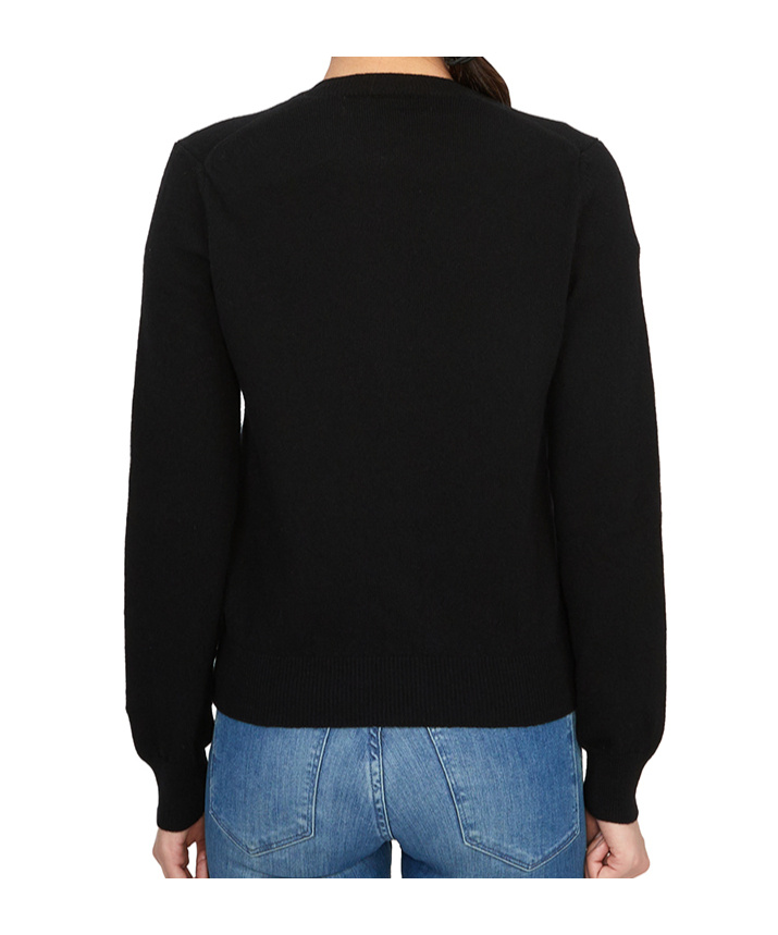 COMME DES GARÇONS PLAY LOGO-PATCH WOOL CARDIGAN