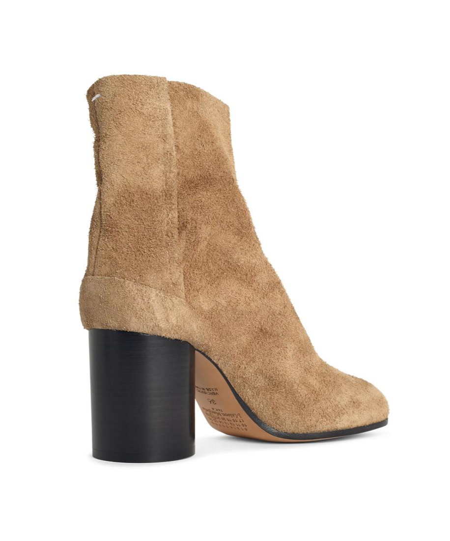 Maison Margiela Camel Suede Tabi Ankle Boots In Brown