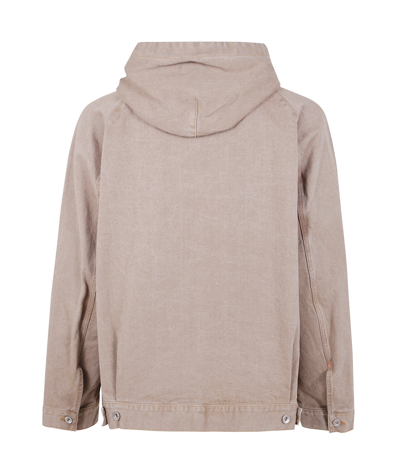 Sacai Denim Jacket With Adjustable Hem And Hood In Nude